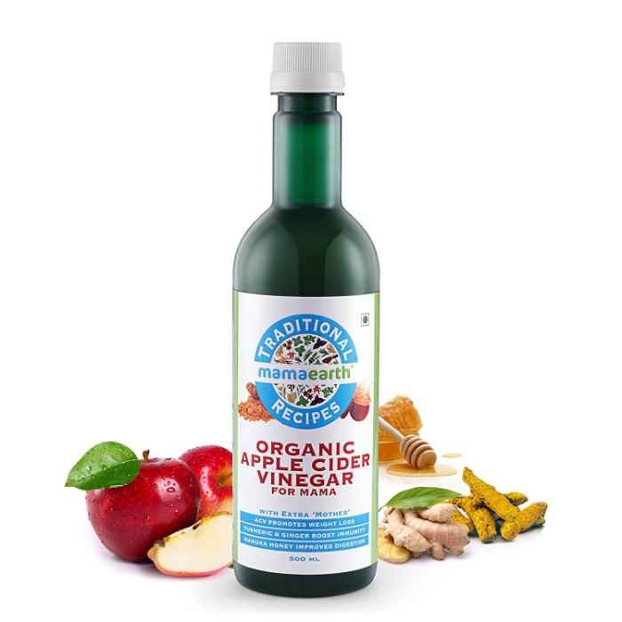 Buy Mamaearth Organic Raw Apple Cider Vinegar Traditional Recipes For Moms (500 ml) - Purplle