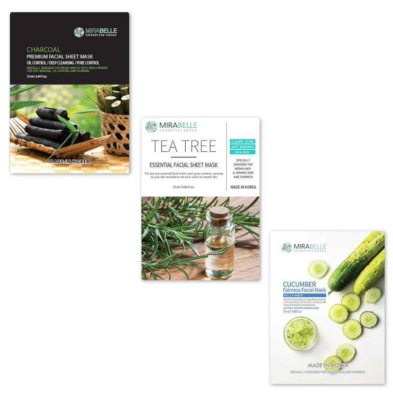 Buy Mirabelle Korea Acne Prone Skin Face Sheet Mask Combo Pack Of 3 (25 ml) - Purplle