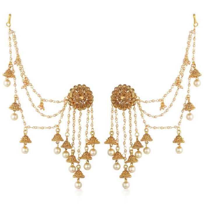 Buy Sukkhi Glorious Gold Plated Wedding Jewellery Bahubali Inspired Long Chain Jhumki Earrings For Women - Purplle