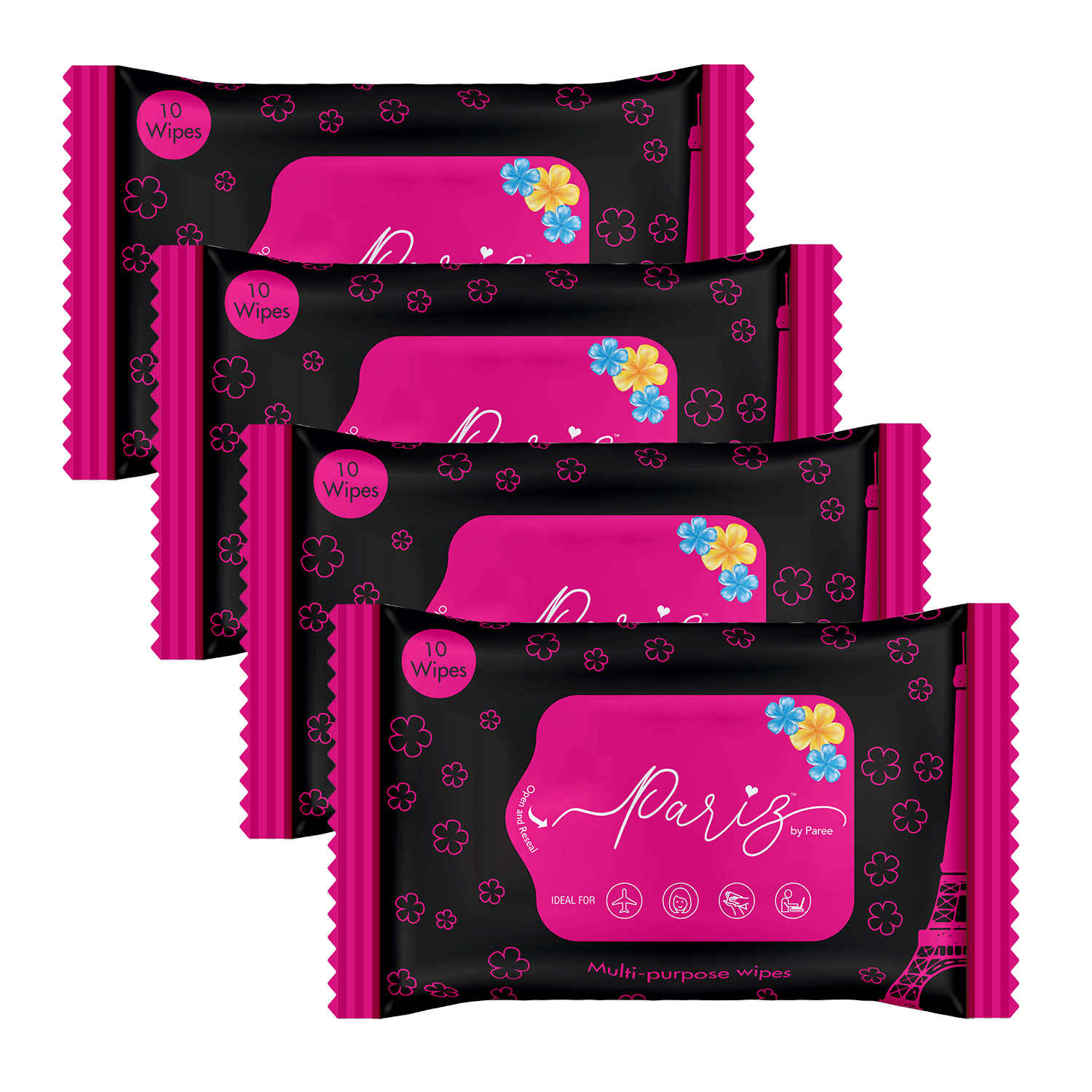 Buy Pariz Multi-Purpose Wipes (Pack of 4) - Purplle