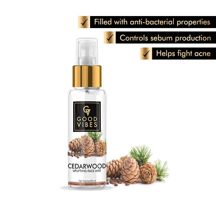 Buy Good Vibes Uplifting Face Mist - Cedarwood (50 ml) - Purplle
