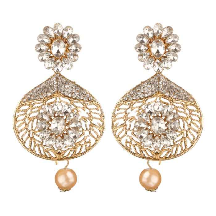 Buy Kord Store Traditional Gold Plated Diamond Earrings For Girls & Women KSEAR70006 - Purplle