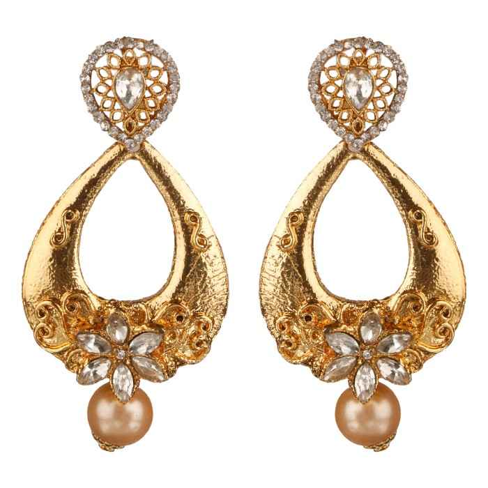 Buy Kord Store Traditional Gold Plated Diamond Earrings For Girls & Women KSEAR70013 - Purplle
