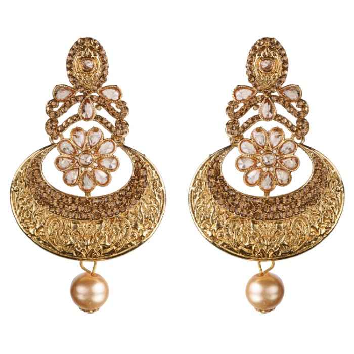 Buy Kord Store Traditional Gold Plated Diamond Earrings For Girls & Women KSEAR70042 - Purplle