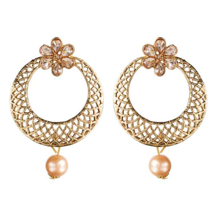 Buy Kord Store Traditional Gold Plated Diamond Earrings For Girls & Women KSEAR70043 - Purplle