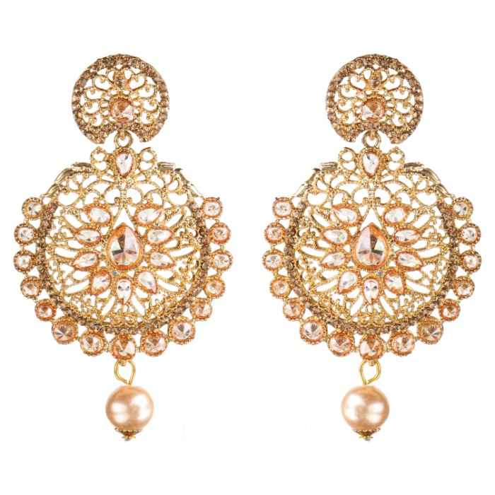 Buy Kord Store Traditional Gold Plated Diamond Earrings For Girls & Women KSEAR70047 - Purplle