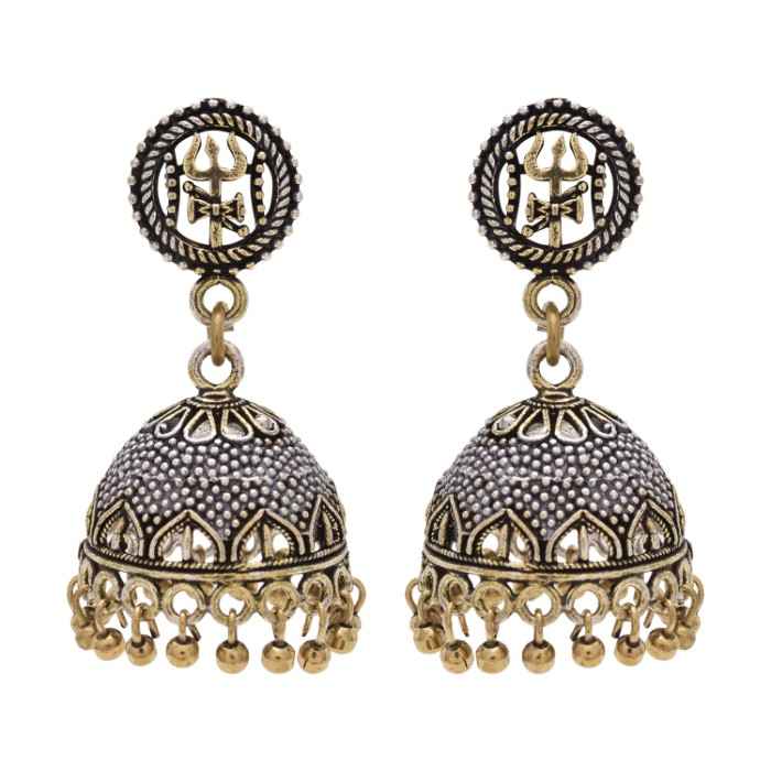 Buy Kord Store Special Trishul And Damru Design Indian Traditional Earring Jhumki KSEAR70059 - Purplle