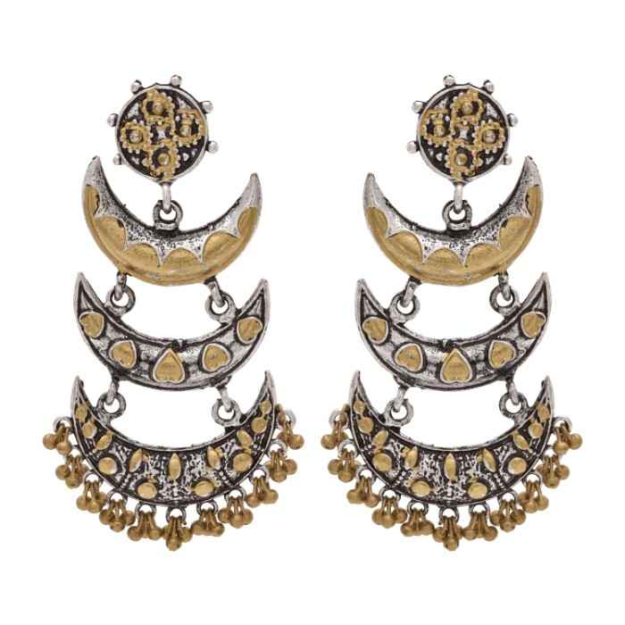 Buy Kord Store Special Triple Moon With Heart Design Indian Traditional Earring KSEAR70072 - Purplle