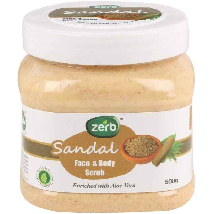 Buy Zerb Gentle Exfoliating Sandal Face and Body Scrub|Dead Skin Remover and Revitalise Healthy Skin Glow Set of 2 x 500 g - Purplle
