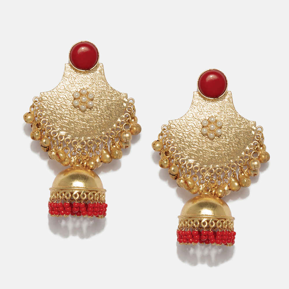 Buy Ferosh Nudara Pearl Red Earrings - Purplle