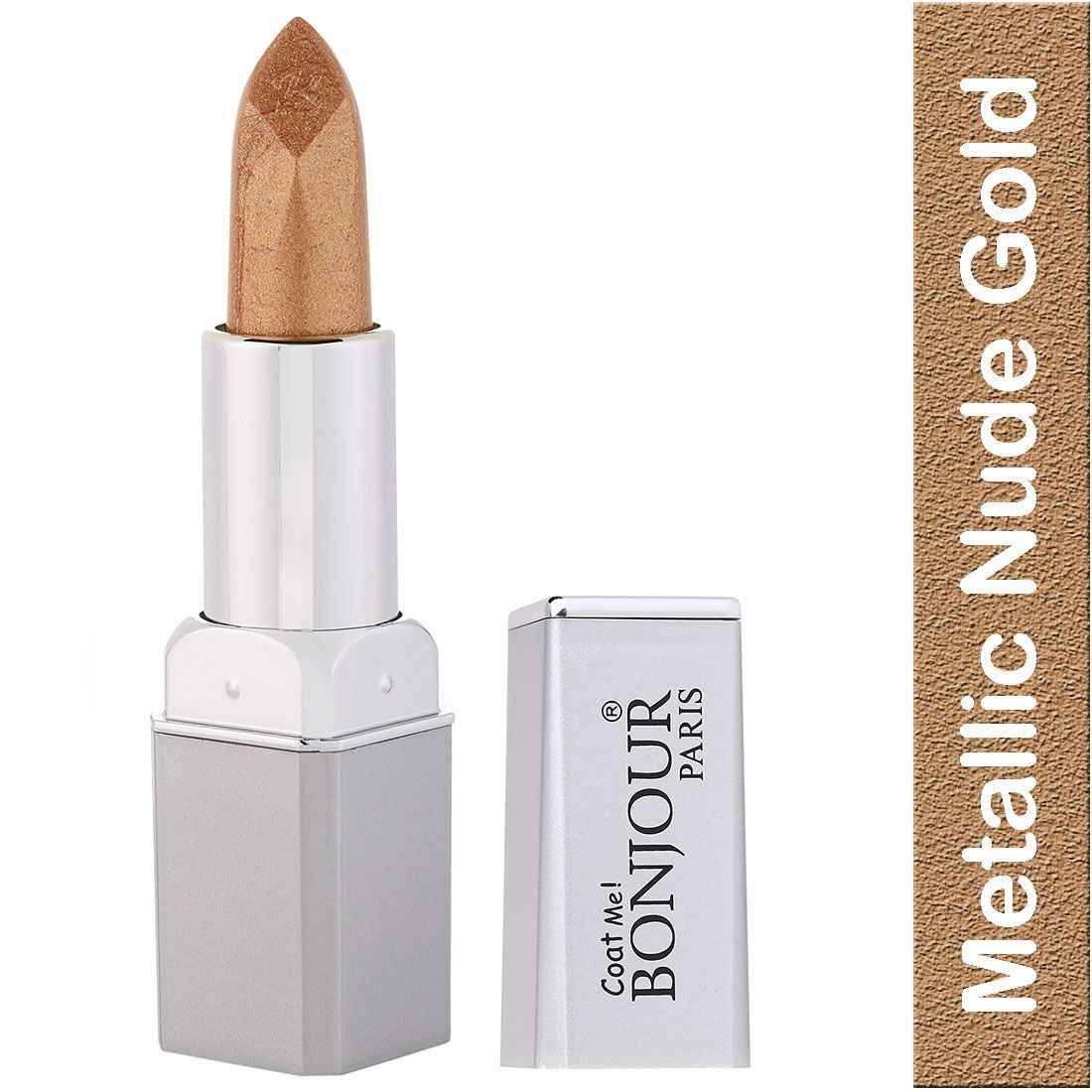 Buy Bonjour Paris Metallic Shine Lipstick (Metallic Nude Gold) (4.2 g) - Purplle