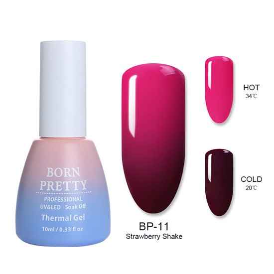 Buy BORN PRETTY Thermal Nail Gel Polish 3 in 1 Temperature Color Changing Nail Art Soak Off UV Gel Varnish Long Lasting Gel (BP-11) (10 ml) - Purplle
