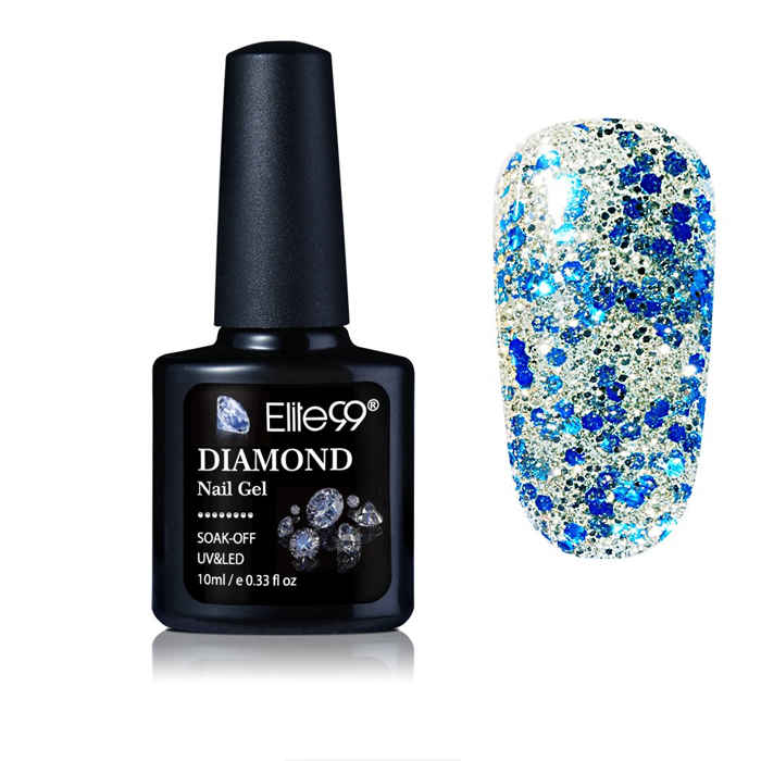 Buy Elite99 Diamond Glitter UV Gel Varnish Shiny Sequins Soak Off Gel Nail Polish Vernis Semi Permanent Nail Art Manicure Gel (E99-ZSJ24) (10 ml) - Purplle