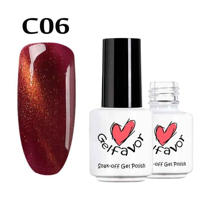 Buy GELFVOR Gel Nail Polish Nail Art Cat Eyes Magnet UV Semi Permanent Gel Polish Base top Coat Extension For Manicure Design (GF-C06) ( 7 ml) - Purplle