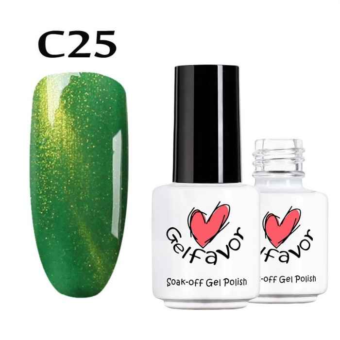 Buy GELFVOR Gel Nail Polish Nail Art Cat Eyes Magnet UV Semi Permanent Gel Polish Base top Coat Extension For Manicure Design (GF-C25) (7 ml) - Purplle