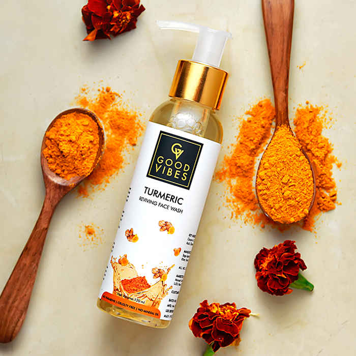 Buy Good Vibes Turmeric Deep Cleansing Face Wash | Hydrating, Moisturizing, Brightening | No Parabens, No Mineral Oil, No Animal Testing (120 ml) - Purplle