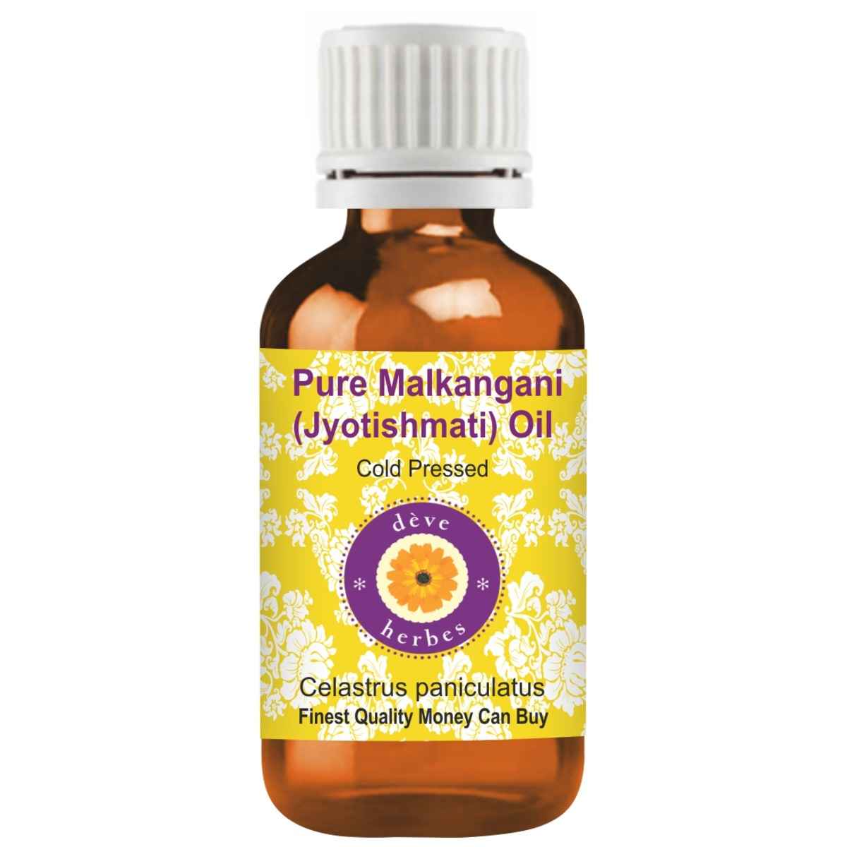 Buy Deve Herbes Pure Malkangani (Malkangni / Jyotishmati) Oil (Celastrus paniculatus) Natural Therapeutic Grade Cold Pressed 15ml - Purplle