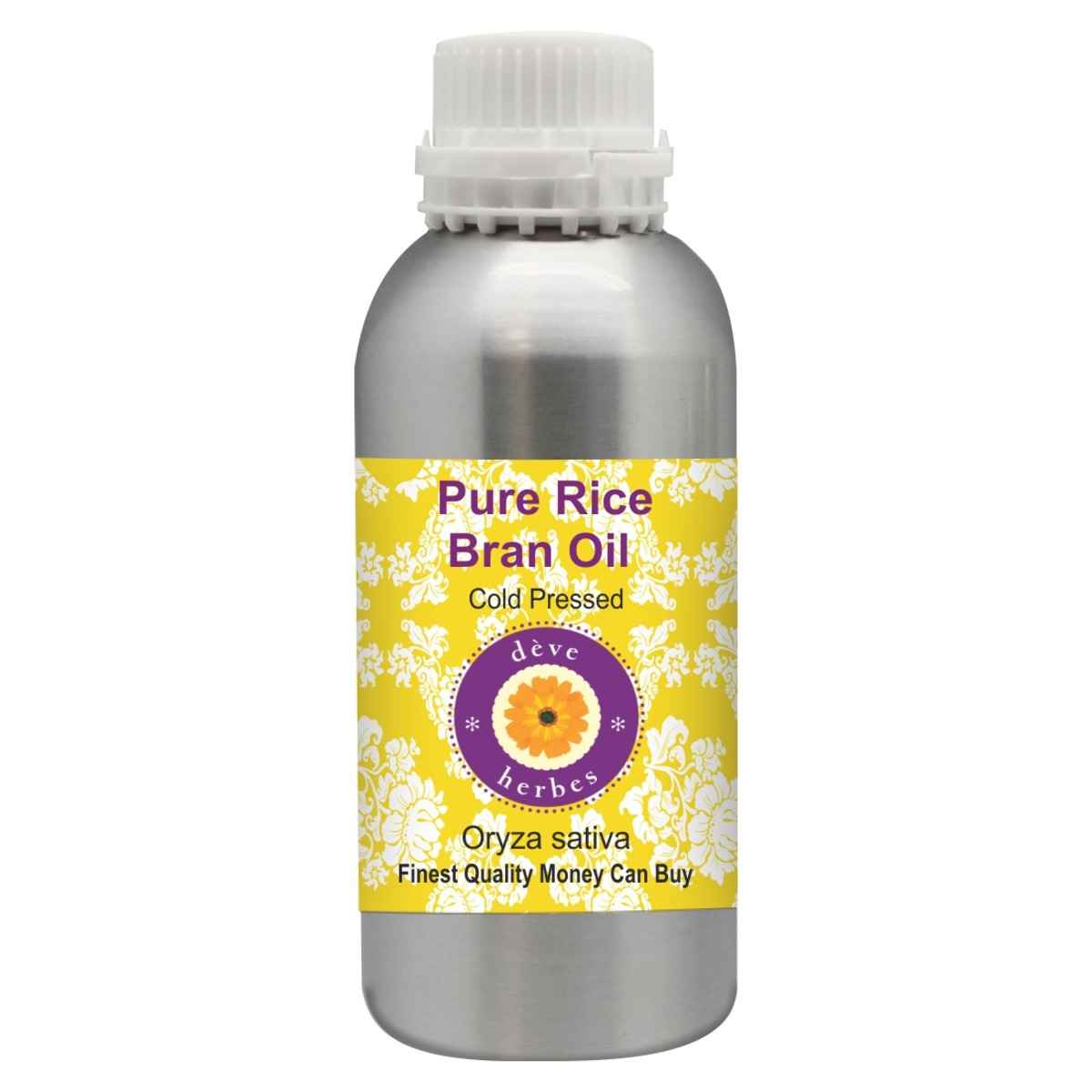 Buy Deve Herbes Pure Rice Bran Oil (Oryza sativa) Natural Therapeutic Grade Cold Pressed 1250ml - Purplle