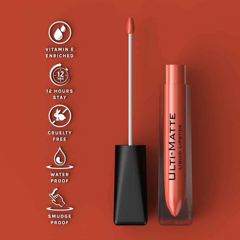 Buy Bella Voste I ULTI-MATTE LIQUID LIPSTICK I Cruelty Free I No Bleeding or Feathering I Water Proof & Smudge Proof I Enriched with Vitamin E I Lasts Up to 12 hours I Moisturising with Velvet Matt Finish I FUNKY FIRE (09) - 3.7 ml - Purplle