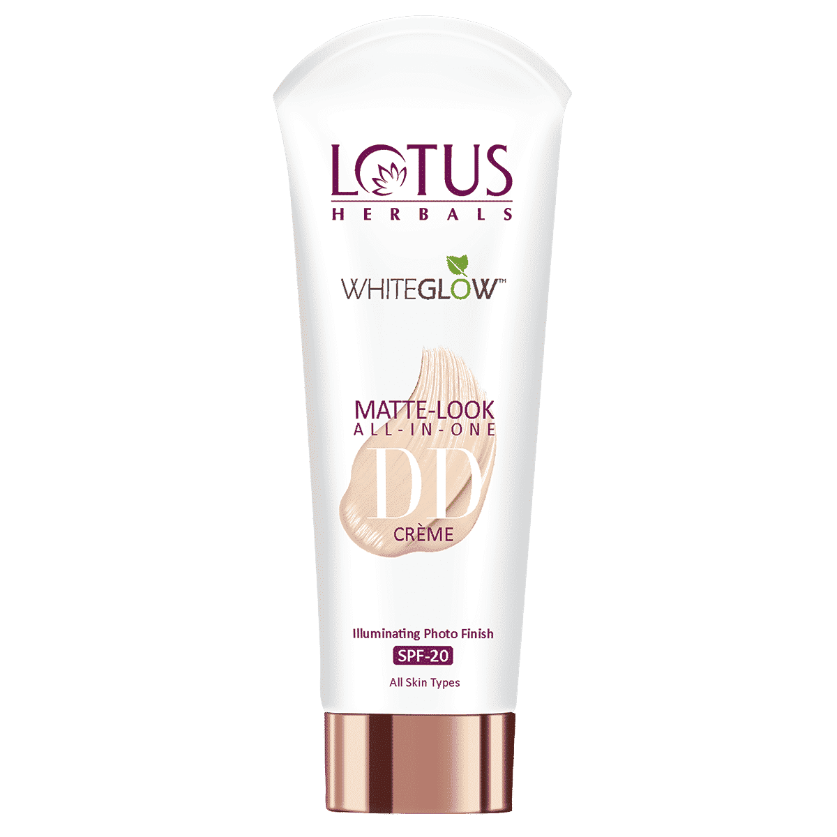 Buy Lotus Herbals Whiteglow Matte Look All In One DD Cream - Pink Beige | SPF 20 | All Skin Types | 30g - Purplle