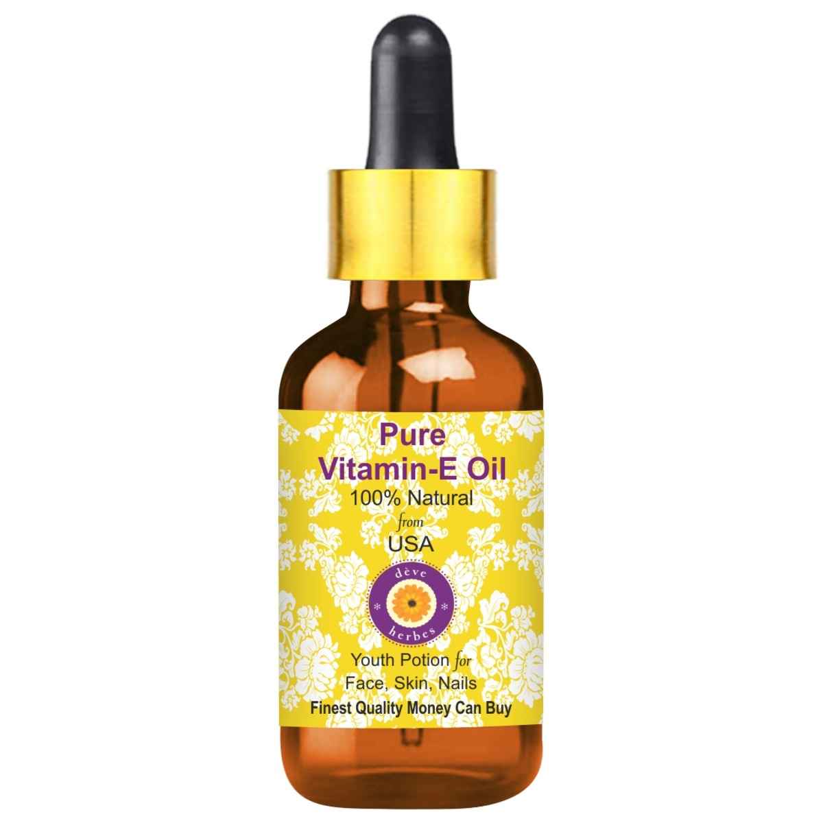 Buy Deve Herbes Pure Vitamin E Oil with Glass Dropper Natural Therapeutic Grade 15ml - Purplle