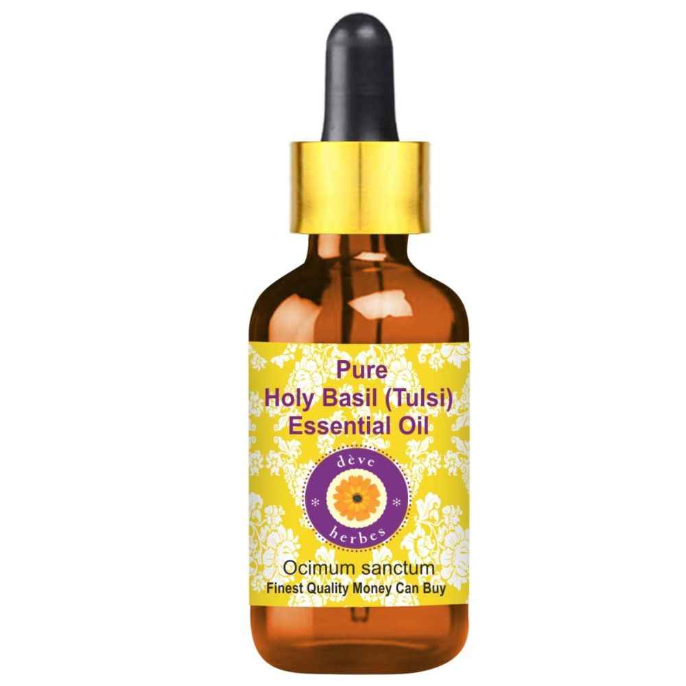 Buy Deve Herbes Pure Holy Basil (Tulsi) Essential Oil (Ocimum sanctum) with Glass Dropper Natural Therapeutic Grade Steam Distilled 100ml - Purplle