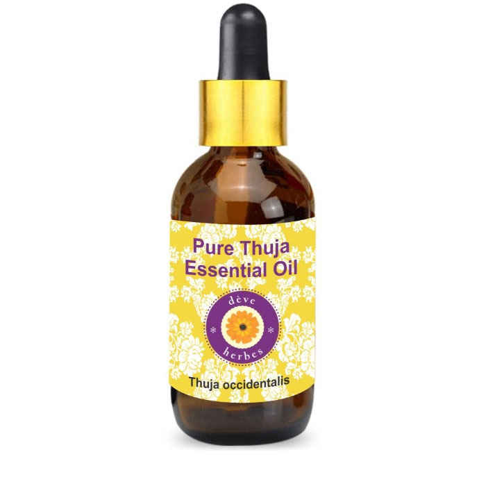 Buy Deve Herbes Pure Thuja Essential Oil (Thuja occidentalis) with Glass Dropper Natural Therapeutic Grade Steam Distilled 50ml - Purplle