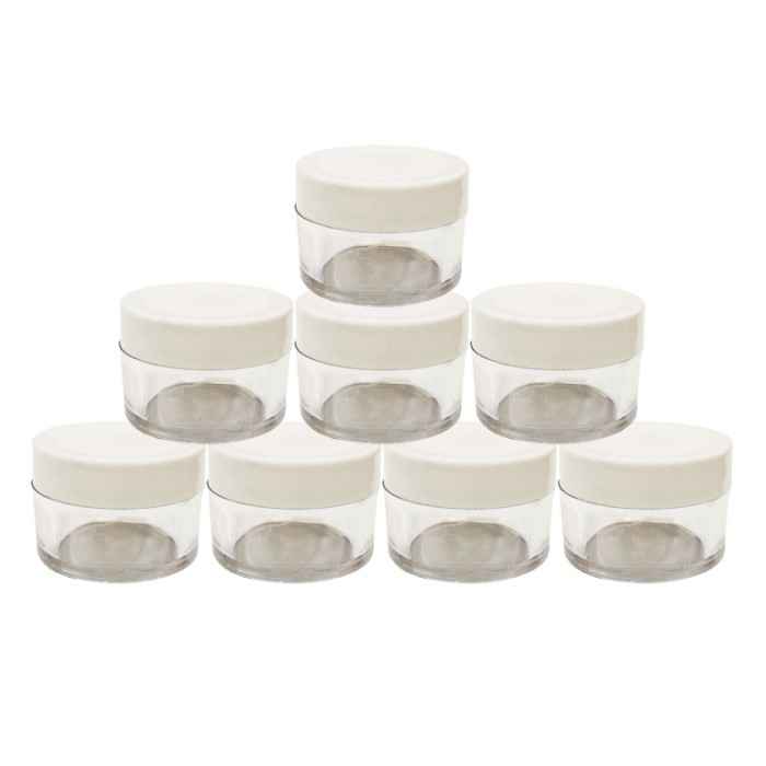 Buy Avnii Organic's Cosmetics Shan Jars, Capacity , with Beautiful White Lids, For Lip Balms, DIY Skin Care , Pack Of 8 (15 g) - Purplle