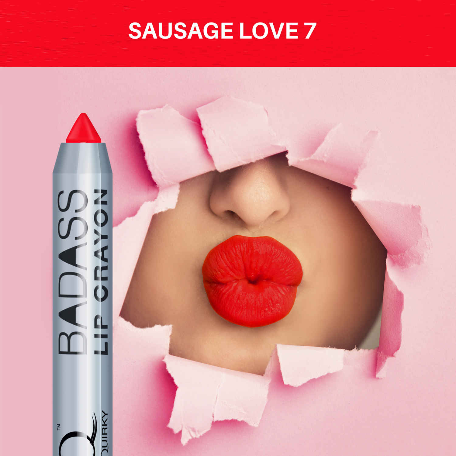 Buy Stay Quirky BadAss Lip Crayon, Red - Sausage Love 7 (2.8 g) - Purplle