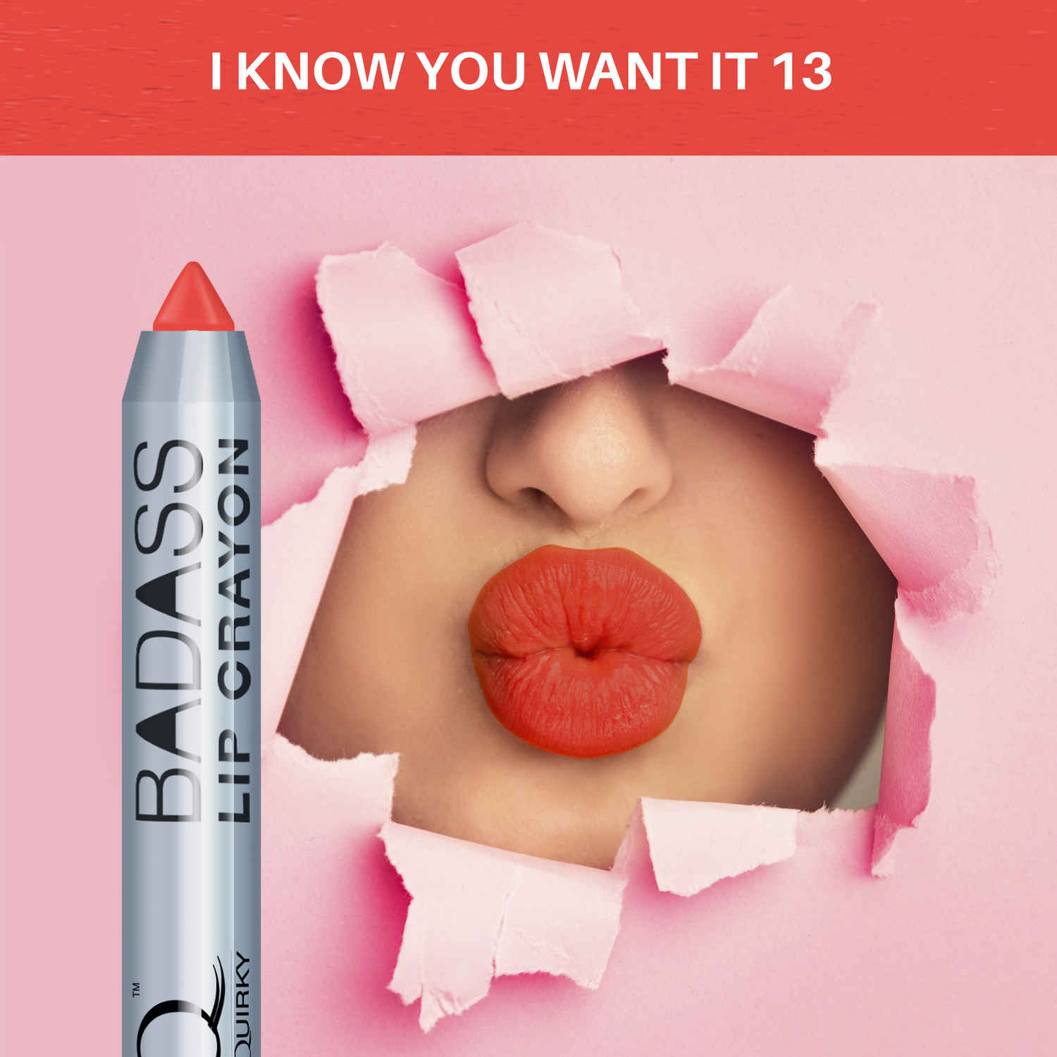 Buy Stay Quirky BadAss Lip Crayon|Transfer-Proof| Smudge-Proof| Intense Pigmentation| Lipstick|Vegan| Orange - I Know You Want It 13 (2.8 g) - Purplle
