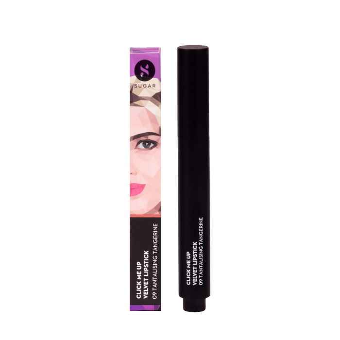 Buy SUGAR Cosmetics Click Me Up Velvet Lipstick - 09 Tantalising TangerineA (Bright Orange with Hints of Red) - Purplle