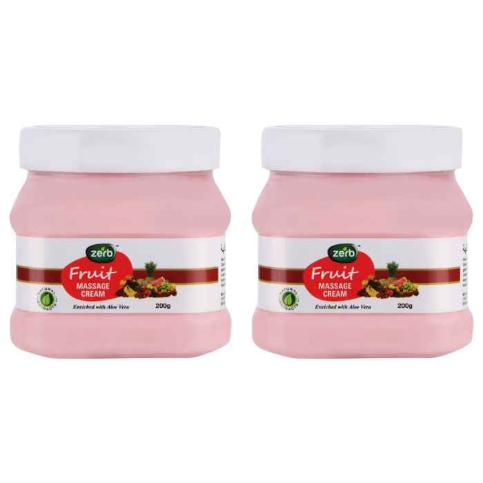 Buy Zerb Fruit Facial and Body Massage Cream for Softer Smoother Younger Looking Skin - Set of 2 x (200 g) - Purplle