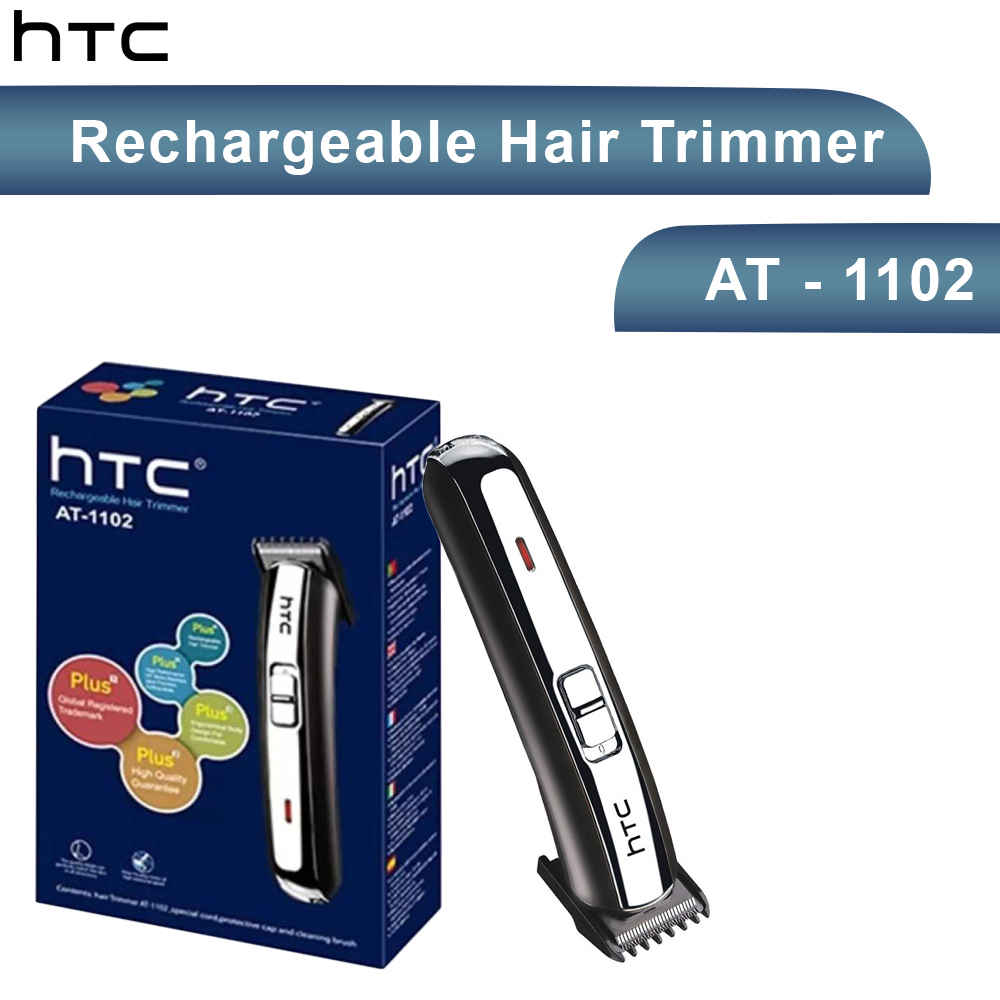 Buy HTC AT-1102 Corded & Cordless Trimmer for Men (Silver) - Purplle