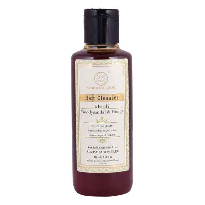 Buy Khadi Natural Ayurvedic Woody Sandal & Honey Hair Cleanser Sls & Paraben Free (210 ml) - Purplle
