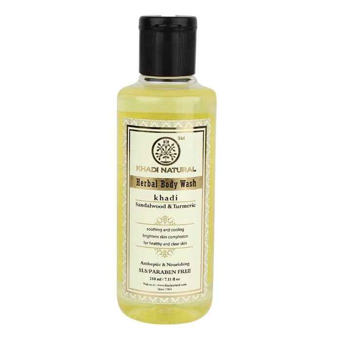 Buy Khadi Natural Ayurvedic Sandal Turmeric Body Wash Sls & Paraben Free (210 ml) - Purplle