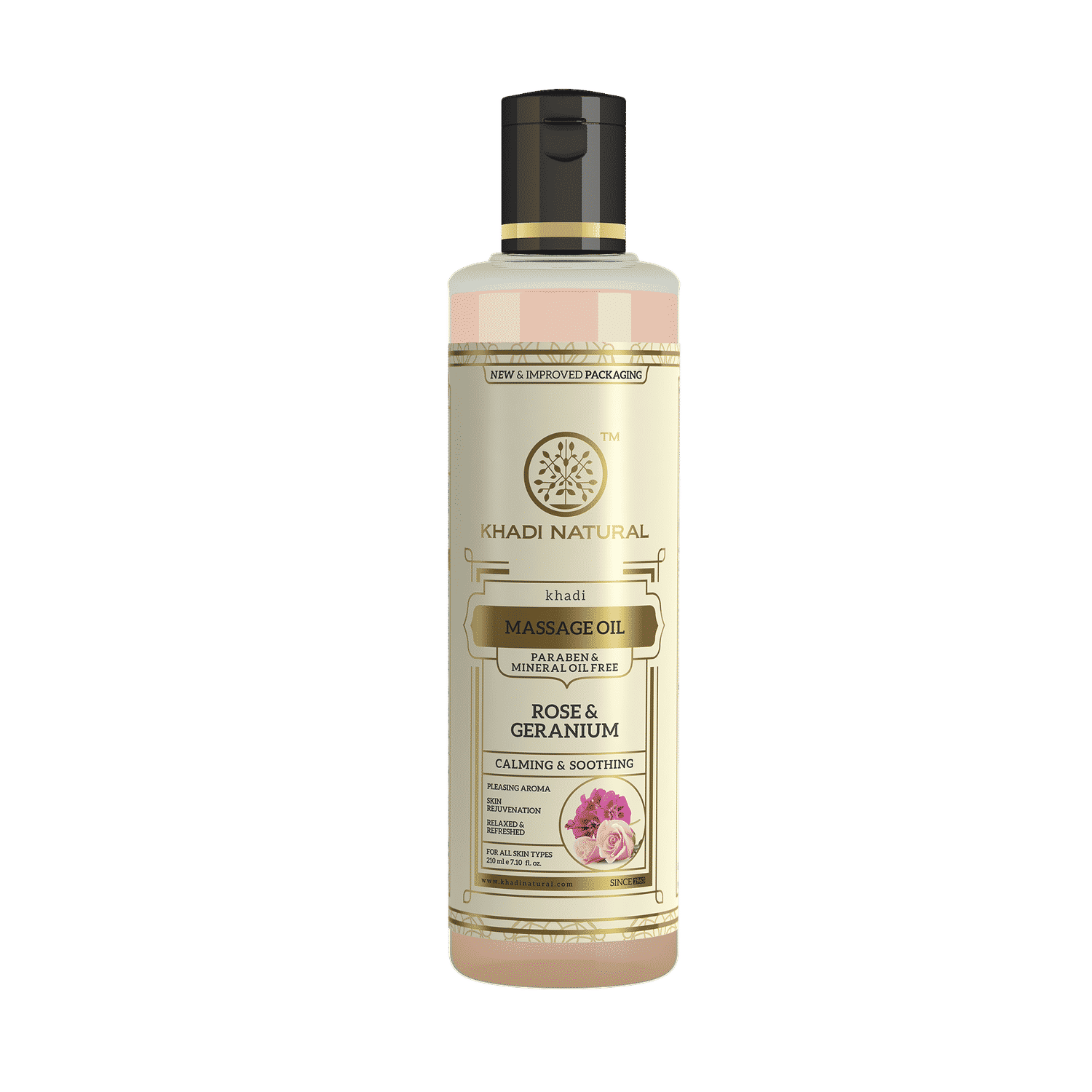 Buy Khadi Natural Ayurvedic Rose Geranium Massage Oil Paraben Mineral Oil Free (210 ml) - Purplle