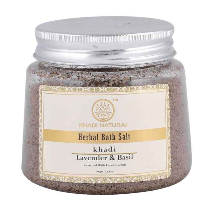 Buy Khadi Natural Ayurvedic Lavender Basil Bath Salt (200 g) - Purplle