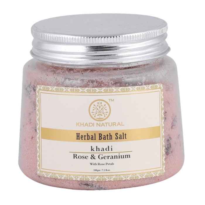 Buy Khadi Natural Ayurvedic Rose Geranium With Rose Petals Bath Salt (200 g) - Purplle