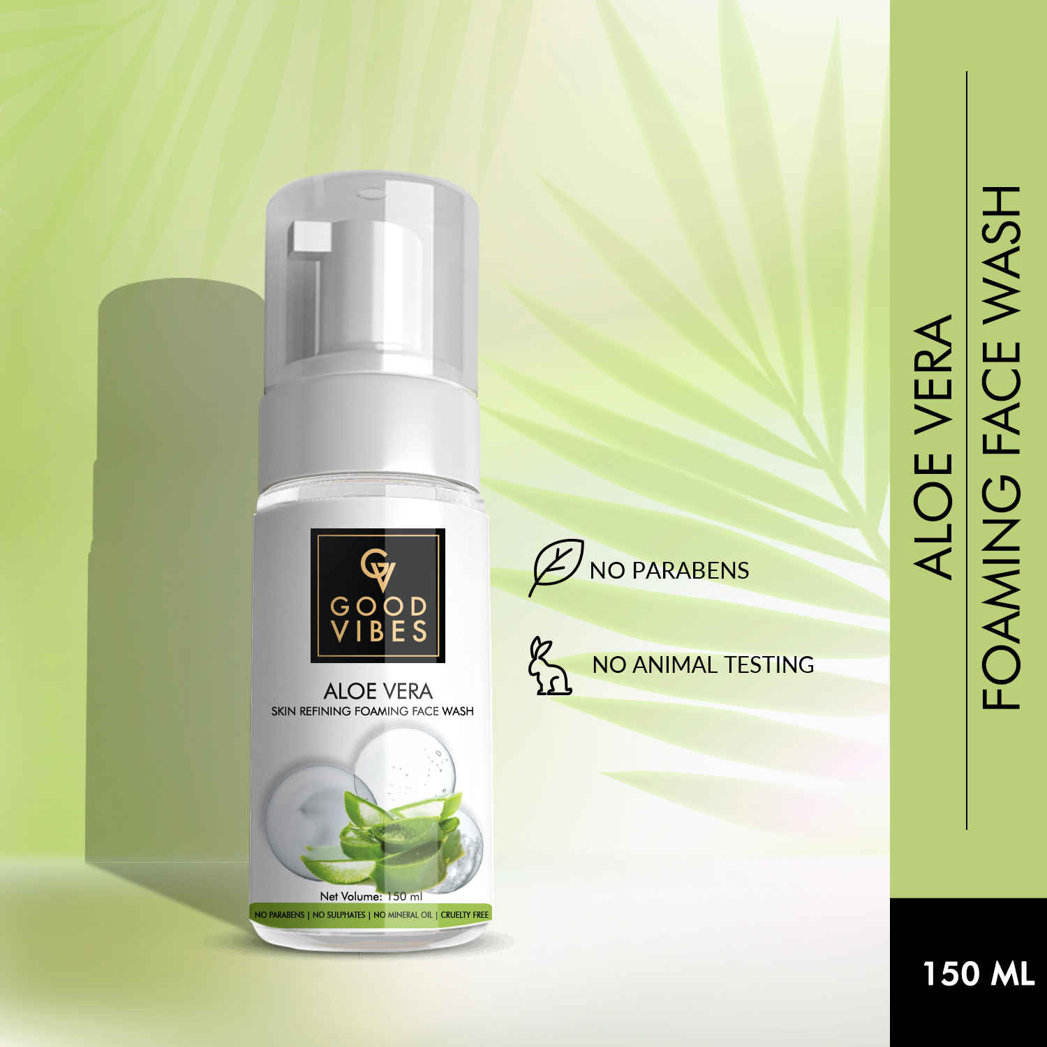 Buy Good Vibes Skin Refining Foaming Face Wash - Aloe Vera (150ml) - Purplle