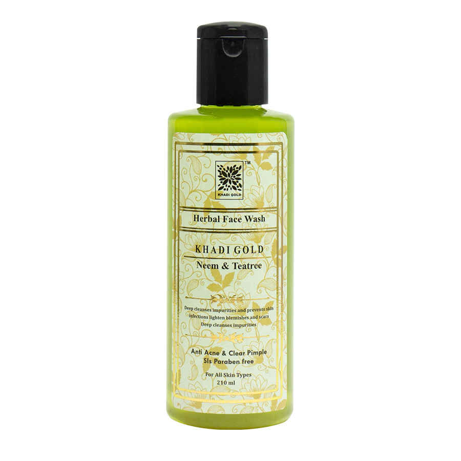 Buy Khadi Gold Neem & Tea Tree Herbal Face Wash (210 ml) - Purplle