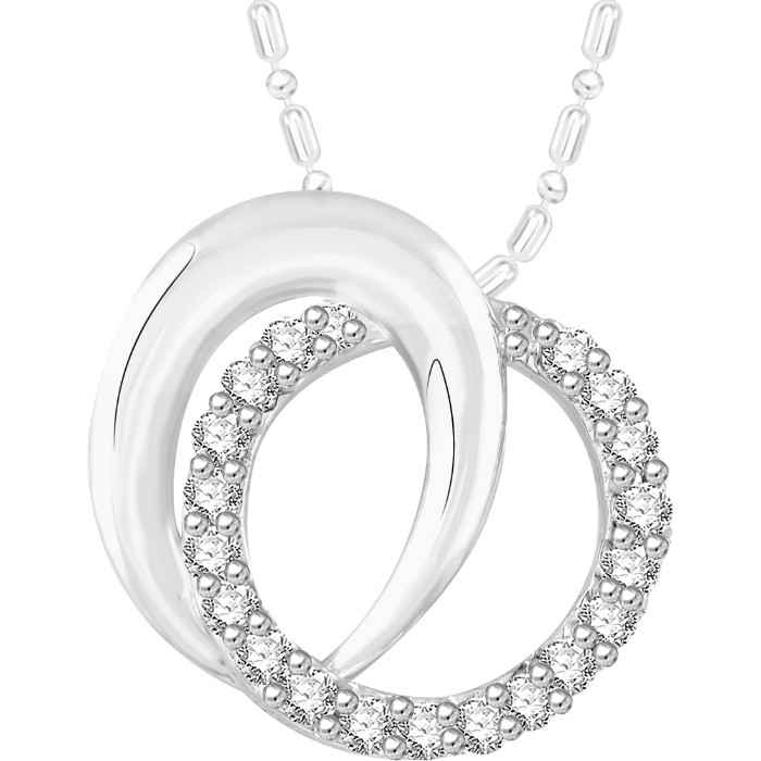 Buy Srikara Alloy Rhodium Plated CZ / AD Circuler Fashion Jewelry Pendant with Chain - SKP2670R - Purplle