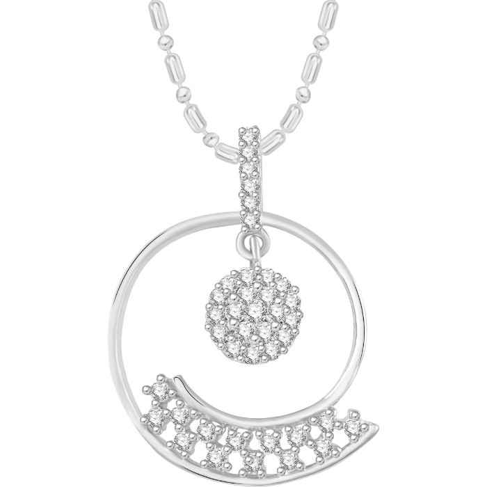 Buy Srikara Alloy Rhodium Plated CZ/AD Well Crafted Fashion Jewellery Pendant Chain - SKP2672R - Purplle