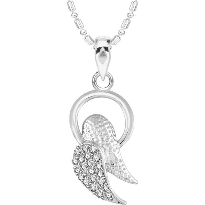 Buy Srikara Alloy Rhodium Plated CZ / AD Heart Fashion Jewellery Pendant with Chain - SKP2754R - Purplle