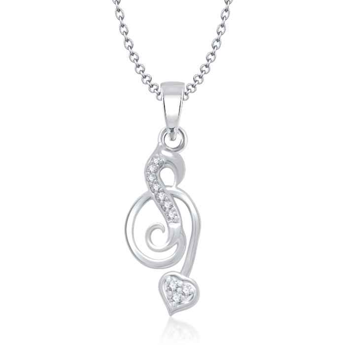 Buy Srikara Alloy Rhodium Plated CZ / AD Fashion Jewellery Pendant with Chain - SKP1034R - Purplle