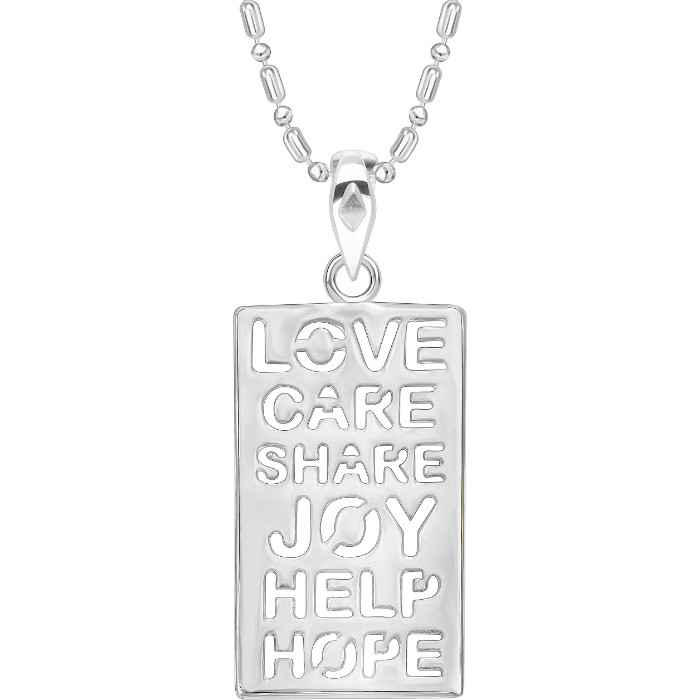 Buy Srikara Alloy Rhodium Plated CZ/AD Beinng Humann Fashion Jewellery Pendant Chain - SKP2220R - Purplle