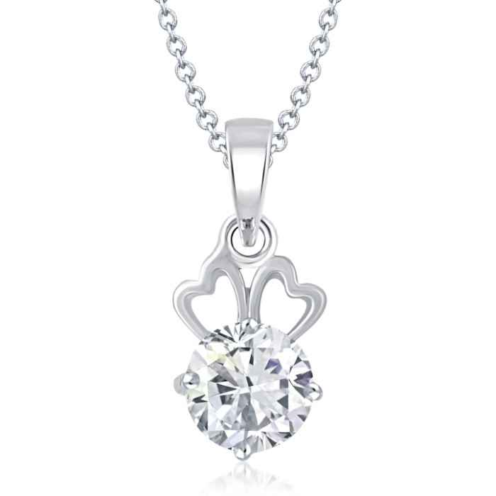 Buy Srikara Alloy Rhodium Efflorescent Solitaire Fashion Jewelry Pendant with Chain - SKP1062R - Purplle