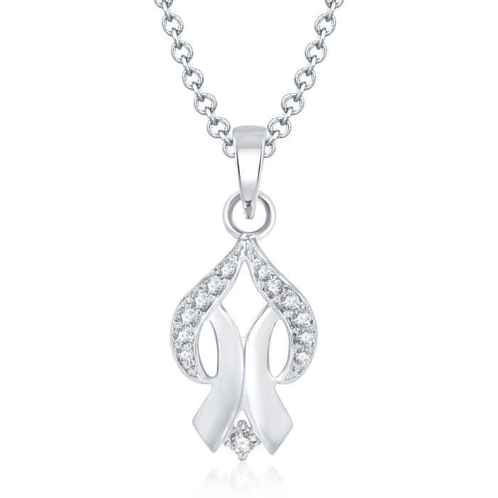 Buy Srikara Alloy Rhodium Plated CZ Attractive Heart Fashion Jewelry Pendant Chain - SKP1068RA - Purplle