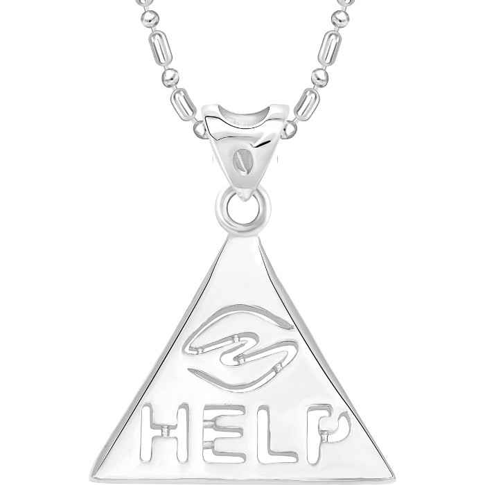 Buy Srikara Alloy Rhodium Plated CZ/AD Beinng Humann Help Fashion Jewelry Pendant - SKP2233R - Purplle