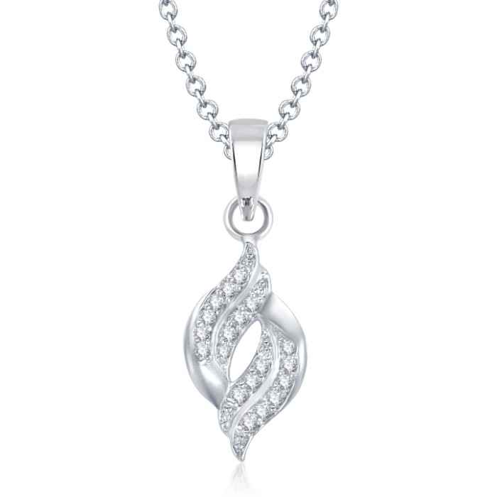 Buy Srikara Alloy Rhodium Plated CZ Fabulous Rodhium Plated Fashion Jewelry Pendant - SKP1065R - Purplle