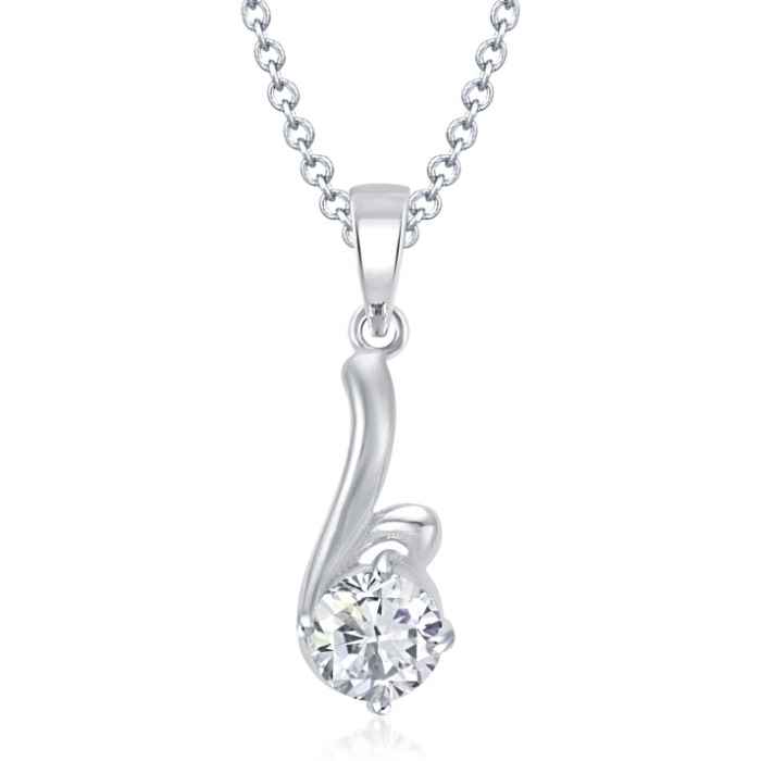 Buy Srikara Alloy CZ / AD Slender and Graceful Fashion Jewellery Pendant with Chain - SKP1085R - Purplle